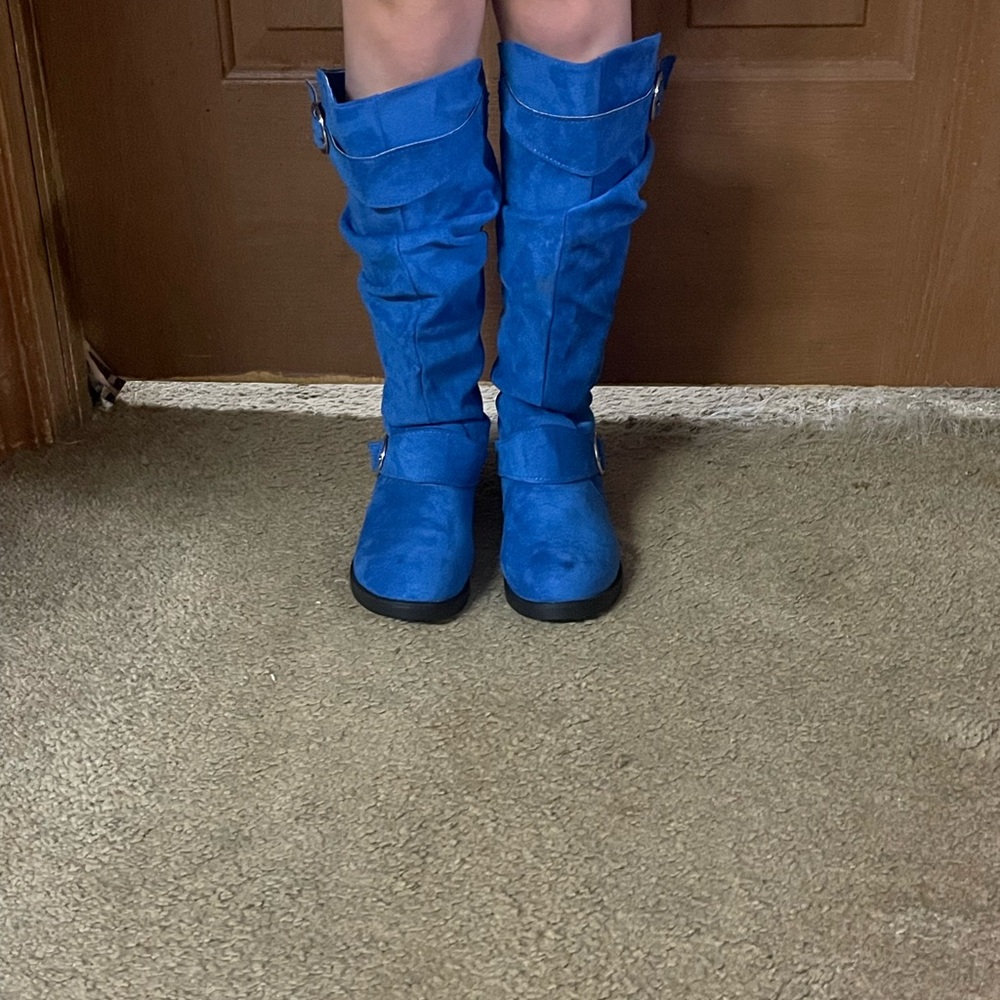 Elegant Blue Women's Heeled Boots